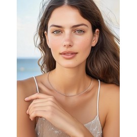 Silvora Women's Stainless Steel Curb Chain 2 mm Wide Cuban Anchor Chain Silver/Gold/Black/Rose Gold Stainless Steel Link Chain 36 cm - 76 cm Long Steel Chain Women Men without Pendant