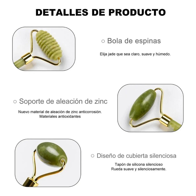 3pcs Rodillo De Masaje Facial De Jade Gua Sha Rejuvenece