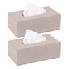 Square Linen Tissue Box Cover, 2 Pack Rectangular Tissue Box