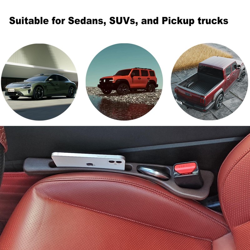 TUOBITUO Elastic Car Seat Gap Filler Organizer (2-Pack) - Universal