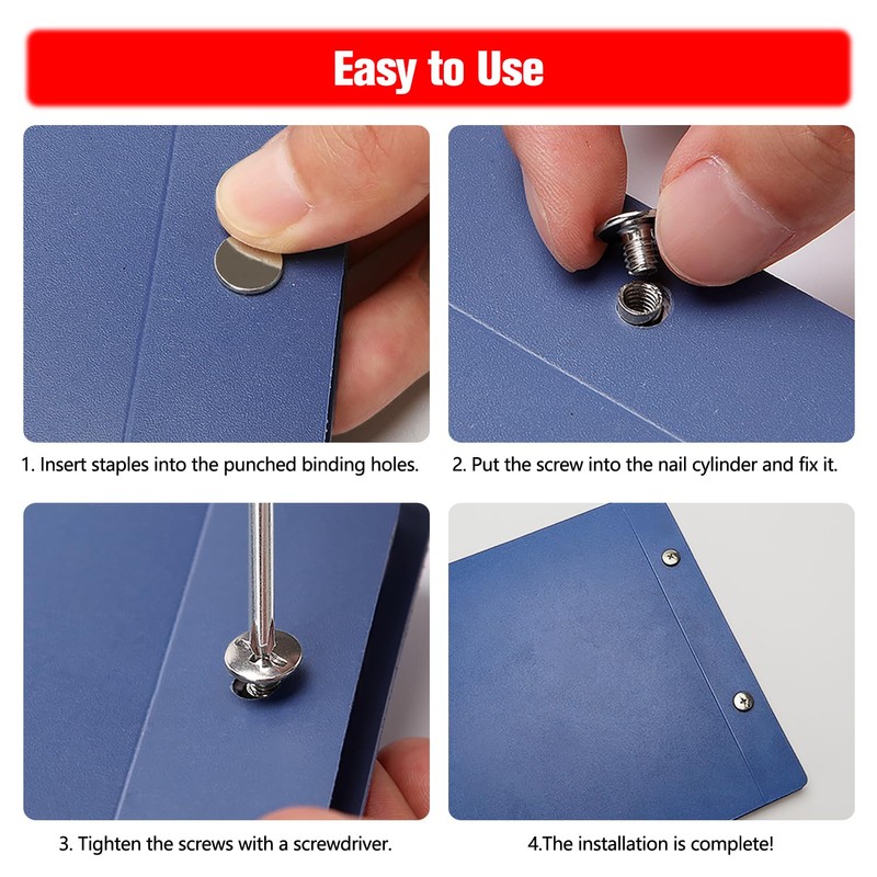 YIXISI 25 Set M5x8mm Chicago Binding Screws Kit, Book Binding
