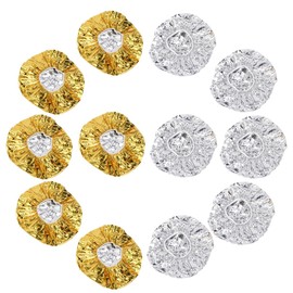 Outanaya 12pcs Aluminum Foil Deep Conditioning Heat Cap for Hair Treatment Reusable Thermal Hair Processing Caps Gold Silver for Home Salon Use