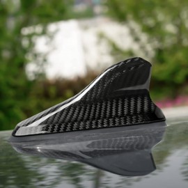 KUNGKIC Real Carbon Fiber Car Antenna Shark Fin Cover Trim FM AM Radio Aerial Shark Fin Cover Decoration Decal for Volkswagen VW Golf 8 MK8 ID.3 2021 2022 Accessories (Black)