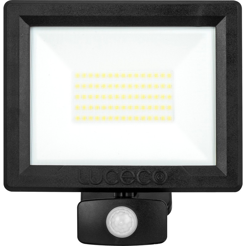Luceco Essence Multi-Position Floodlight with PIR Motion Sensor, 50 Watts,