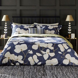 100% Cotton Print Quilt Cover Set - Ultra Soft, Comfy, Reversible Duvet Cover with Press Studs Closure - Elegant Quilt Cover Set for Bedding (Blue Shades, King)