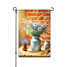 BlissYard Hello Spring Garden Flag Double Sided 12x18 Welcome Spring Floral Yard Flag Mason Jar Vase Flower Garden Yard Seasonal Outdoor House Farmhouse Holiday Decoration Small Outdoor Flag