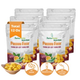 DARLAC FARMS Freeze Dried Passion Fruit Cubes, 2 Oz x Pack 6, No Sugar Added, Healthy Fruit Snacks for Kids, Adults & All Ages, Premium Organic Crispy Crunchy Snacks, Tea, Baking, Smoothie, Yogurt