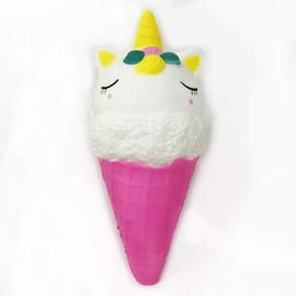Magik Scented Jumbo Squishies Unicorn Bear Ice Cream Cone Galaxy Toys Cute Slow Rising Squishy Kids Children Adult for Holiday and Stress Relieve (Unicorn Cone, Pink, 7.48 x 3.35 Inch)