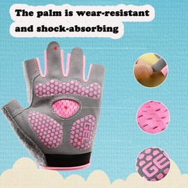NociHah Kids Half Finger Bike Gloves Non Slip Fingerless Sport Glove Boys Girls Cycling Riding Shockproof Sports Gloves