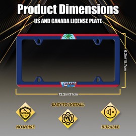 Guam Flag License Plate Frame Colroful Guams License Plate Personalise Stainless Steel Auto Parts Funny License Plate Decoration with Screws Size 12.3" x 6.3"