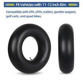 GICOOL 25x8/9/10-12 Butyl Inner Tubes, 2 Pack with TR6 Valve Stem, Heavy-Duty ATV Inner Tubes, Replacement Tubes for Tractors, ATVs, Trailers, Garden Wagons, Golf Carts