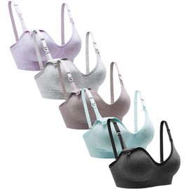Suekaphin Nursing Bra 5pack Wireless Deep V Neck Maternity Nursing Bra Bralette Sleeping Breastfeeding with Extenders,XXLarge,SORT CC-A