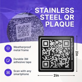 Our Tributes Memorial Webpage and QR Memorial Plaque for Cemetery Headstone Grave Marker, Bereavement Gifts for Loss of Loved One; Collect Memories, Photos, Messages from Family/Friends