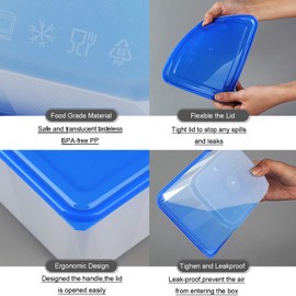 Food Storage Containers with Lids(45.6 Ounce,10 Pack) - Plastic Containers with Lids Storage, Rectangular Meal Prep Plastic Containers Freezer Containers,Kitchen Food Deli Containers
