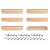 sourcing map Wood Pull Handles, 6pcs 96mm/3.78" Hole Distance Wooden
