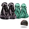 4PCS Silky Durags for Men Women 360 Waves with 1