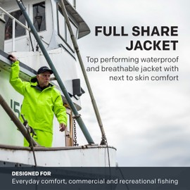 Grundéns Men’s Full Share Jacket | Waterproof, Breathable, Black, Large