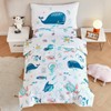 STYHO Ocean Theme Cot Bedding Sets Reversible Whales Toddler Duvet