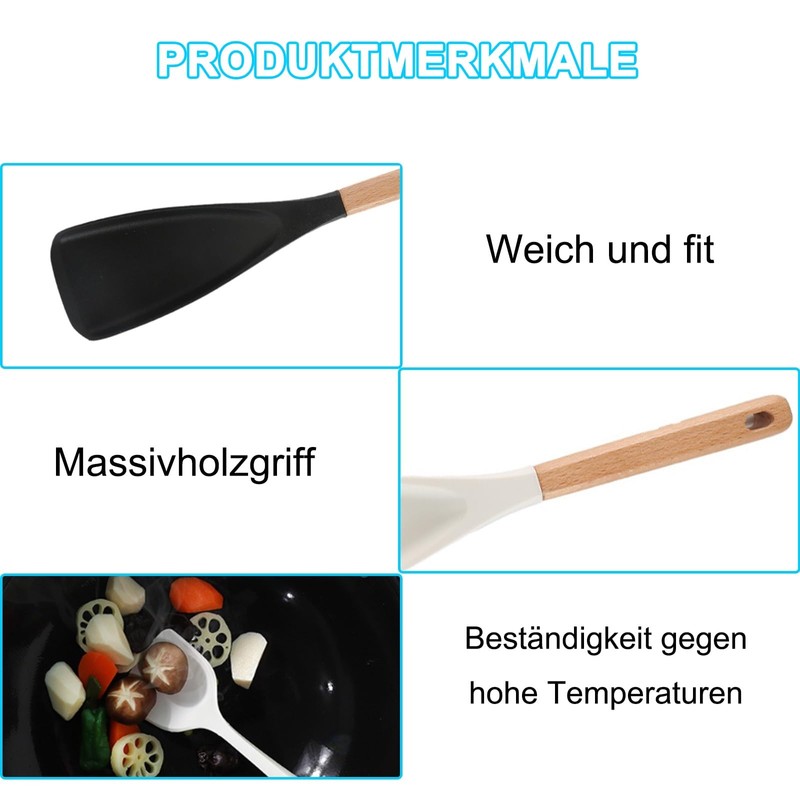 Neuer 2-in-1 Multifunktions-Löffel Spatellöffel, Multi Function Spoon, Hängenden, Hölzernen Griff
