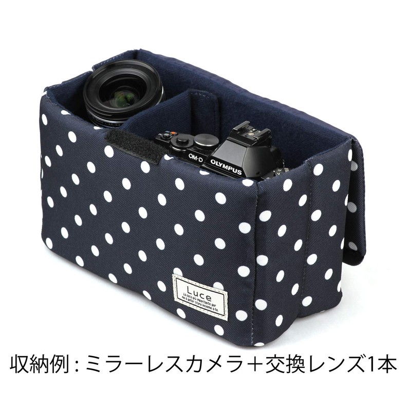 Kenko カメラバッグ Luce インナーボックス S 1.7L ドットネイビー S-DTNV