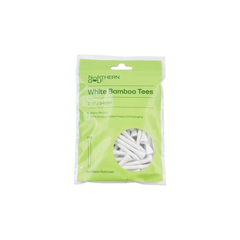 Northern Golf White Bamboo Golf Tees (2 1/8" / 54mm