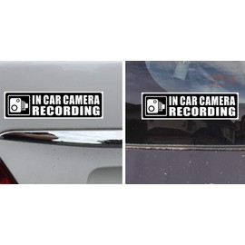 (4 Pack) 5.3"x1.35" - in Car Camera Recording - Vehicle Car Truck Video Dash Cam On Board Bumper Window Safety Security Caution Warning Adhesive Vinyl Decal Label Sticker