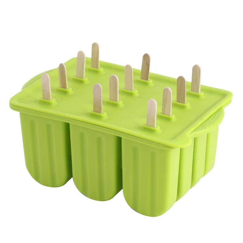 12-Grids Food Grade Silicone Ice Cream Mold Maker Making Tool