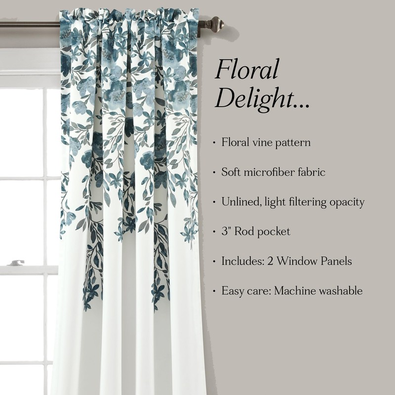Lush Decor Tanisha Curtains - Light Filtering Window Panel Set,