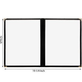 Nicunom Nicunom 12 Pcak Restaurant Menu Covers, 8.5 X 11 Inch Menu Covers, 2 Page 4 View Transparent Menu Holders for Bar Cafe Restaurant, Double Stitched Edge