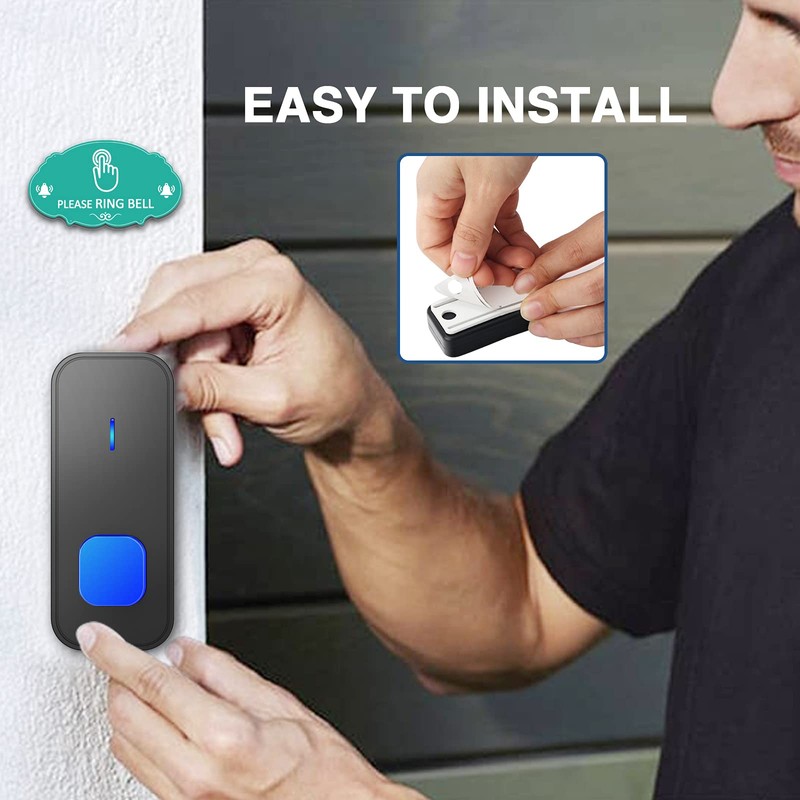 SURFOU Wireless Doorbell, Waterproof, Easy installation -1300ft Range 55 Chimes,