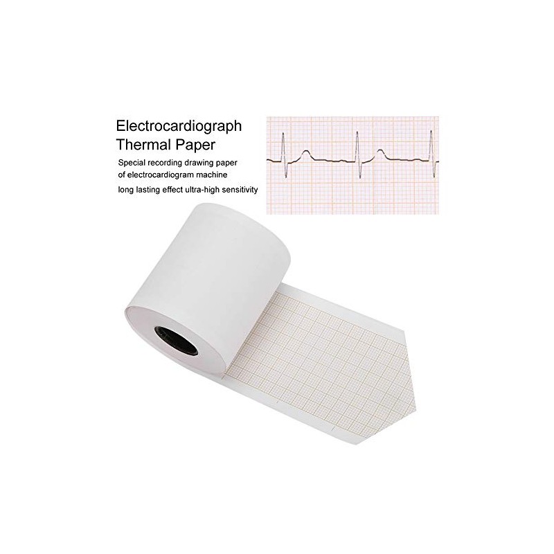 Qinlorgo Papel Térmico De Electrocardiógrafo, 10 Piezas, 50mm/2in x 20m/65.6ft