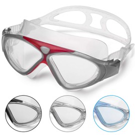 Swimming goggles adults, anti-fog without leakage, clear sight, UV protection, 180° wide vision, easy to adjust, professional super comfortable swimming goggles for men and women.