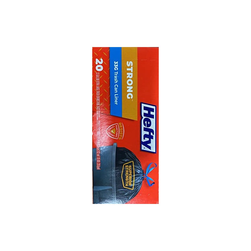 Hefty E86725 33 Gallon Cinch Sak Large Trash Bags 20