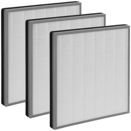 3 Packs HE402 Replacement Filter for Shark HE400 HE401 HE402 HE405 4 Fans Air Cleaner Purifier, 3 Stages Filtration with H13 True HEPA, Activated Carbon Filters and Fine Pre-fillter, Part # HE4FKPET