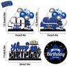LINGTEER Happy 40th Birthday Blue Acrylic Table Topper Centerpieces Set