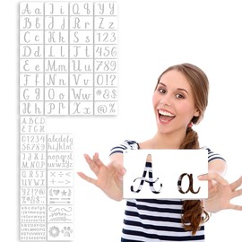 45 Plantillas Plástico Reutilizable Plantilla Letras, Plantillas con Números de Letra, Perfectas para Pinturas, Decoraciones Artesanales, Paredes, Pizarras, Sseñalización