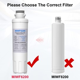 MIWF6200 Water Filter Compatible with Midea MRS26D5AST MF-2008-R2, Insignia NS-WF26SS0-1, Sharp SJWF200, Zline MIWFT2100, Thor Kitchen WF200 (2 Pack)