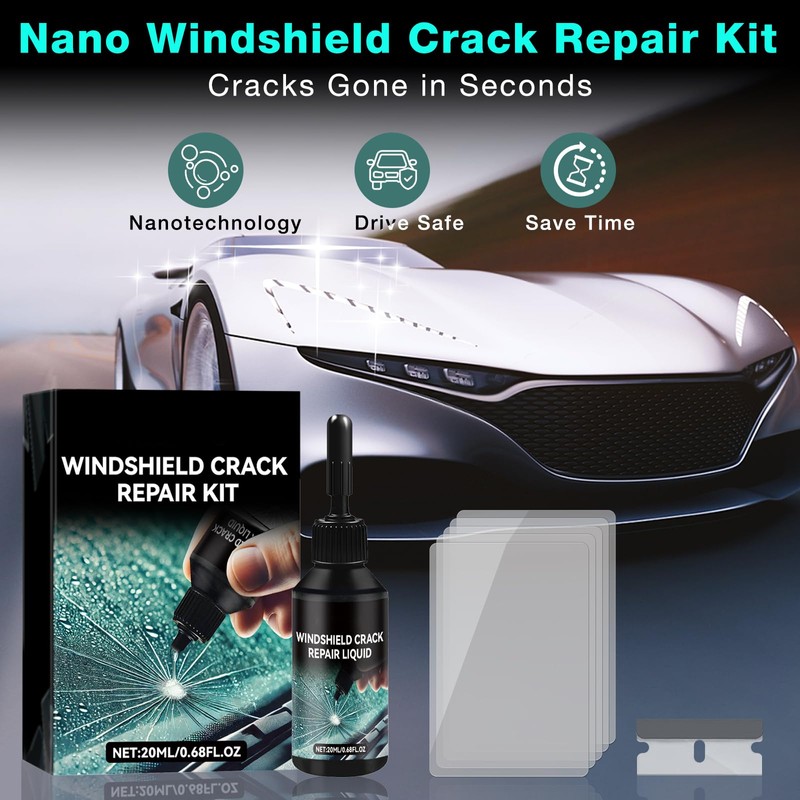 Windshield Repair Kit - 2026 Latest Upgrade Nano Glass Crack