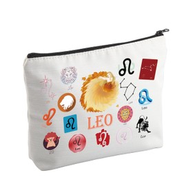 Astrology Gifts Constellation Makeup Bag Zodiac Sign Birthday Gifts Cosmetic Bag Horoscope Gifts Star Sign Gifts Bag (Leo Bag)