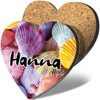 1 x Heart Coaster - Name Hanna Sea Shells Letter
