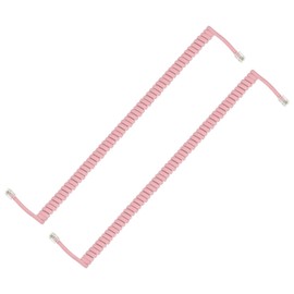 PATIKIL 2 Pack Phone Cord for Landline, 6.6 Feet(Coiled 1.3 Feet) RJ9/RJ10 4P4C Landline Handset Cord Universal Telephone Phone Cable for Telephone Handset Accessory, Pink