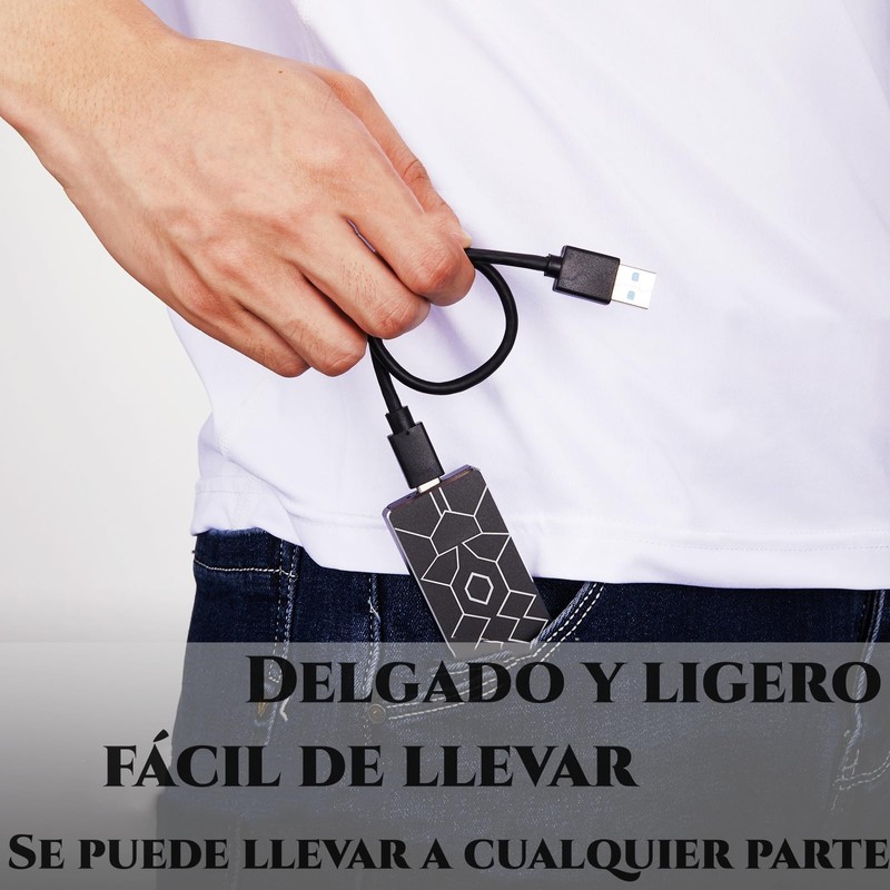HITHOTMMA Disco Duro Externo, 2TB SSD Portátil, Carcasa de Disco