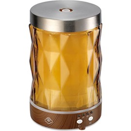 Serene House Flare, Ultrasonic Essential Oil Cool Mist Diffuser - 7-Color Calming LED Light, Timer Control, Automatic Shut-Off - Amber Glass, 90ml