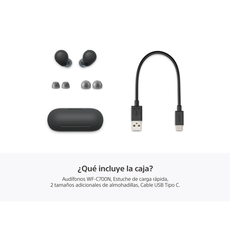 Sony Earbuds WF-C700N con Noise Canceling, Negro (Versión Nacional)
