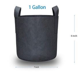 JERIA 12-Pack 1 Gallon, Vegetable/Flower/Plant Grow Bags, Aeration Fabric Pots with Handles (Black), Come with 12 Pcs Plant Labels