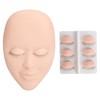Lash Mannequin Face 3 Pairs Removable Eyelids Eyelash Extension Practice