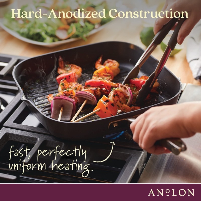 Anolon Advanced Home Hard Anodized Nonstick Deep Square Grill/Griddle Pan