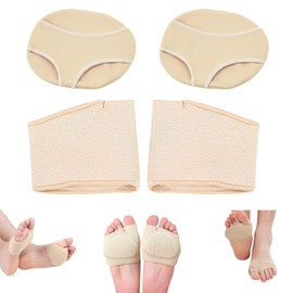 VEGCOO 2 Paar Gel-Polster, Vorfußkissen, Fußpolster, Fußschutz zur Linderung von Metatarsalgien, Fußschmerzen, Arthritis, Schwielen (L)