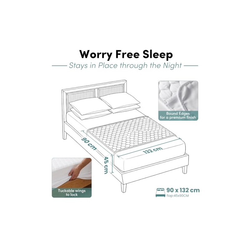 Organic Bamboo Incontinence Bed Pad, Double