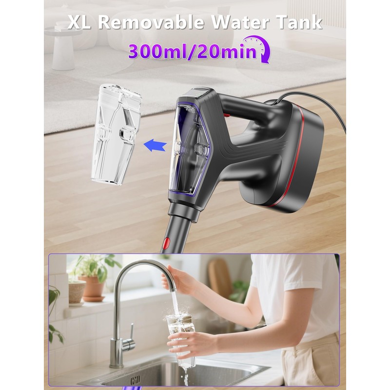 WVSAW Heavy Duty Steam Mop Cleaner for Hardwood, Tile, Laminate,